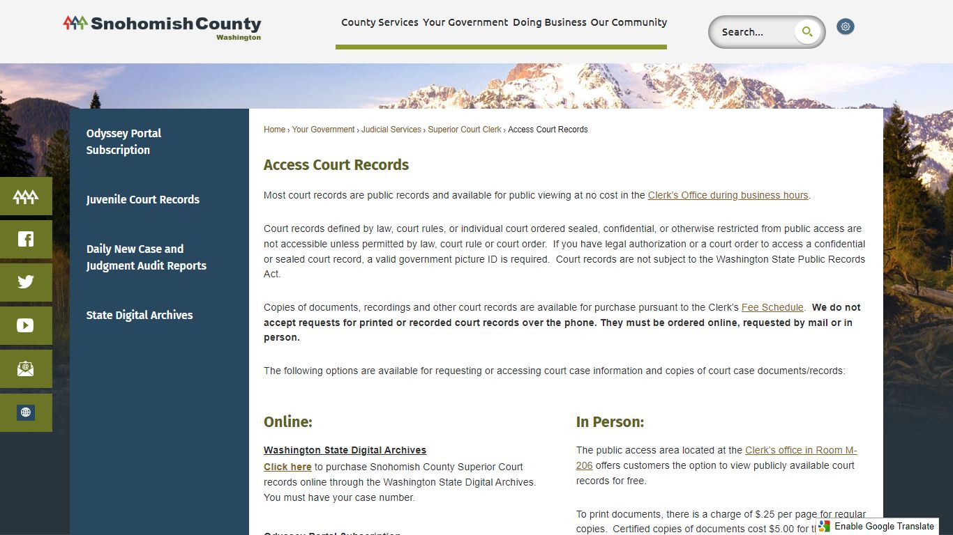 Access Court Records | Snohomish County, WA - Official Website